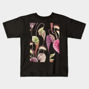 Exotic flowers, Carnivorous plants tropical print. Watercolor Pelican flower, Venus Flytrap Kids T-Shirt